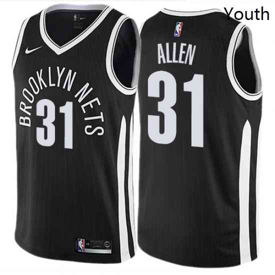 Youth Nike Brooklyn Nets 31 Jarrett Allen Swingman Black NBA Jersey City Edition